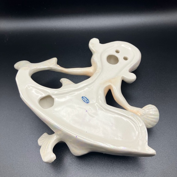 Vintage Iridescent Lefton Mermaid Riding a Dolphin - Picture 9 of 11